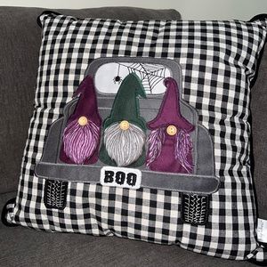 NWT 2022 release 🎃 Gnome BOO Throw Pillow 20” Orange 🍂 Fall Halloween
